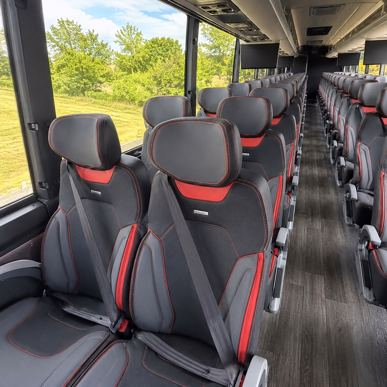 56 passenger charter bus interior